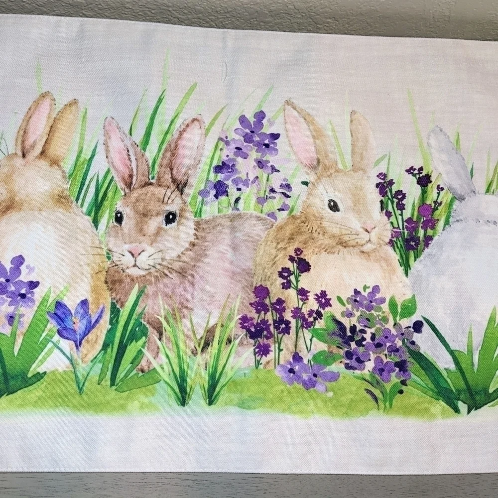 Bunnies in Flowers Table Runner by Isaac Mizrahi, New York